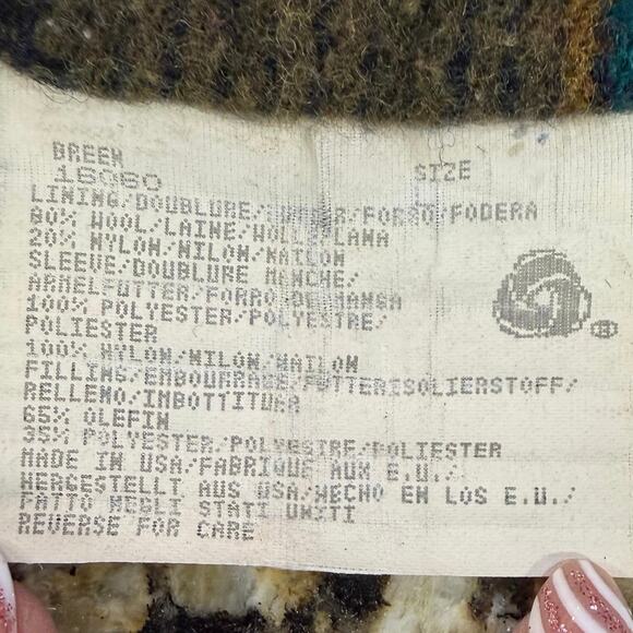 VTG Woolrich Field Barn Jacket Wool Liner Aztec Southwestern USA Women SZ Large - Picture 16 of 16